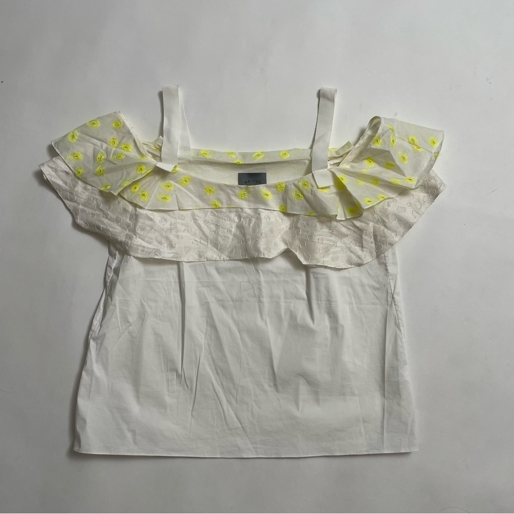 MAIYET ribbon strap ruffled tank top